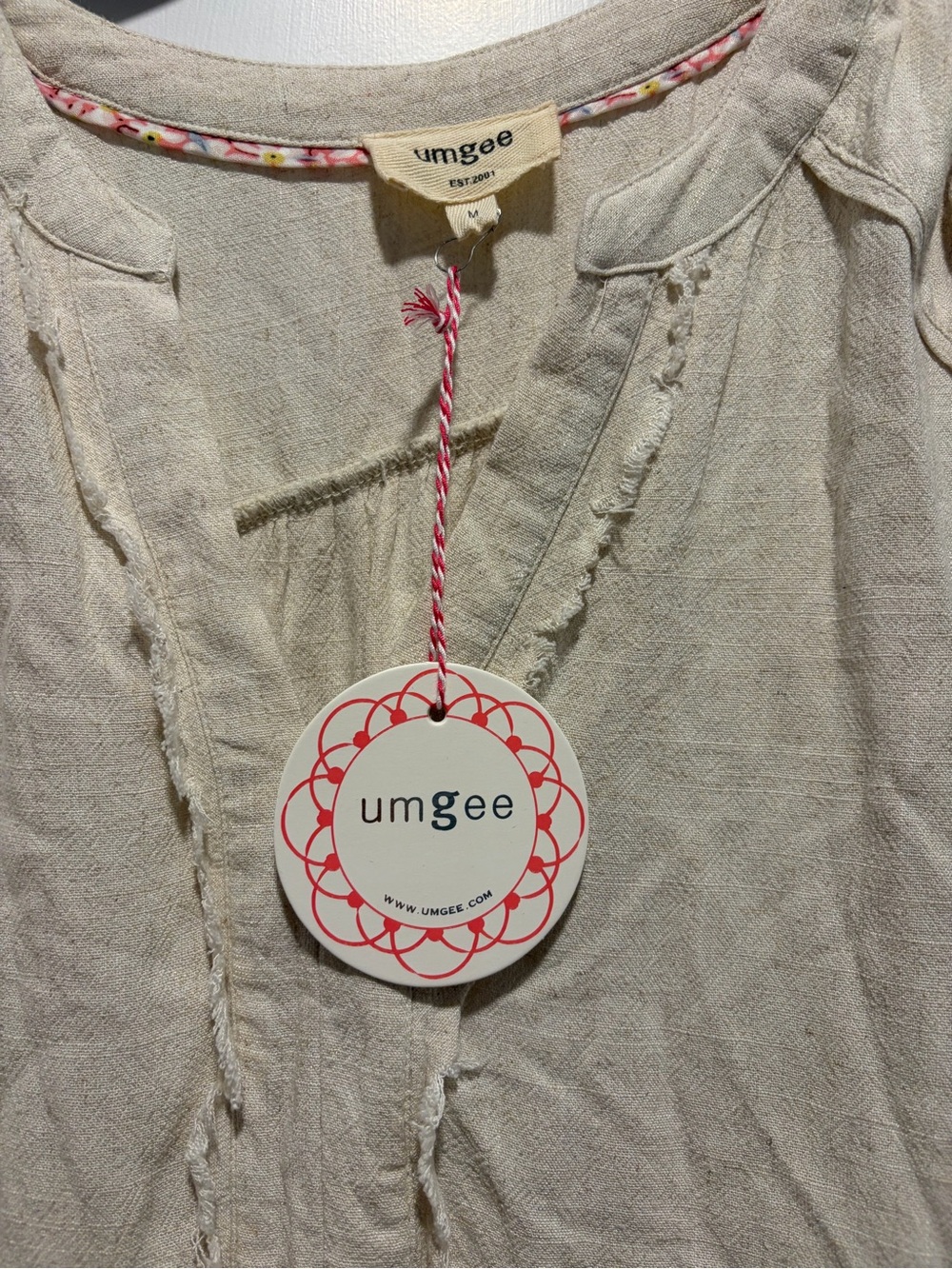 Umgee Cream Tiered Ruffle Short Sleeve Mini Dress - Picture 3 of 3